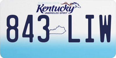 KY license plate 843LIW