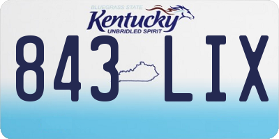 KY license plate 843LIX