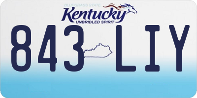 KY license plate 843LIY
