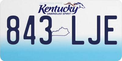 KY license plate 843LJE