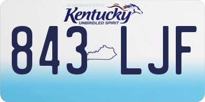 KY license plate 843LJF