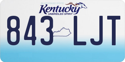 KY license plate 843LJT