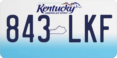 KY license plate 843LKF