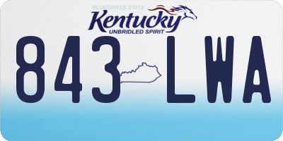 KY license plate 843LWA