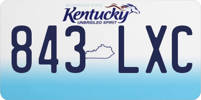 KY license plate 843LXC