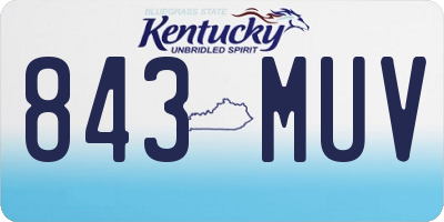 KY license plate 843MUV