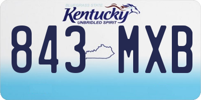 KY license plate 843MXB