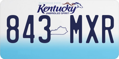 KY license plate 843MXR