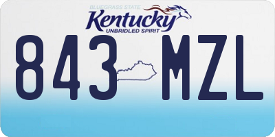 KY license plate 843MZL
