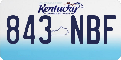 KY license plate 843NBF