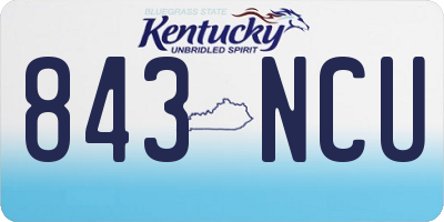 KY license plate 843NCU