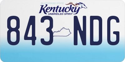 KY license plate 843NDG