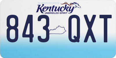 KY license plate 843QXT