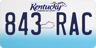 KY license plate 843RAC