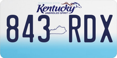 KY license plate 843RDX