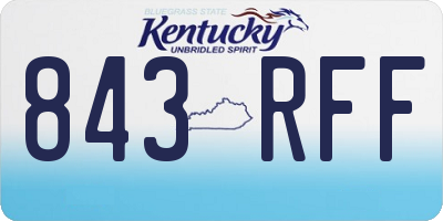 KY license plate 843RFF