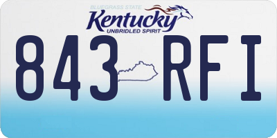 KY license plate 843RFI