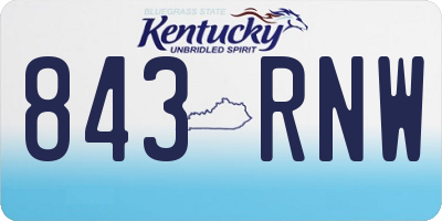KY license plate 843RNW