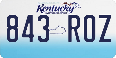 KY license plate 843ROZ