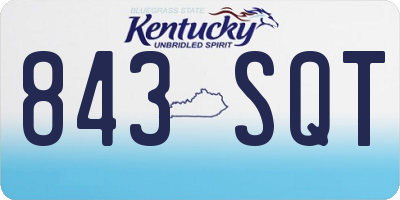 KY license plate 843SQT