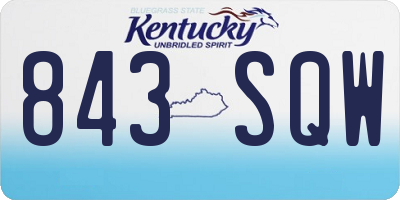 KY license plate 843SQW