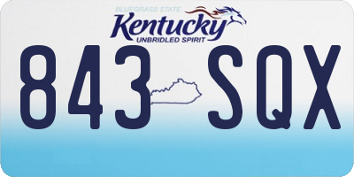 KY license plate 843SQX