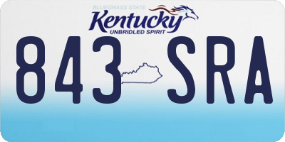 KY license plate 843SRA