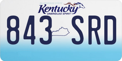 KY license plate 843SRD