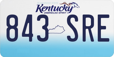 KY license plate 843SRE