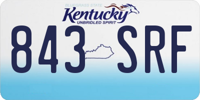 KY license plate 843SRF
