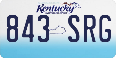 KY license plate 843SRG