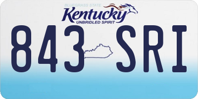 KY license plate 843SRI