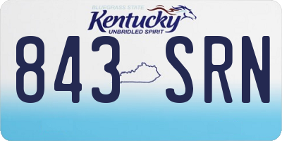 KY license plate 843SRN