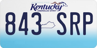 KY license plate 843SRP