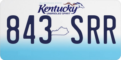 KY license plate 843SRR