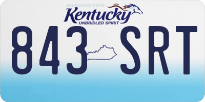 KY license plate 843SRT