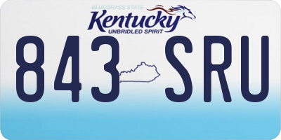 KY license plate 843SRU