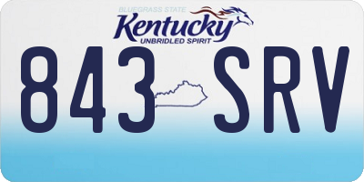 KY license plate 843SRV