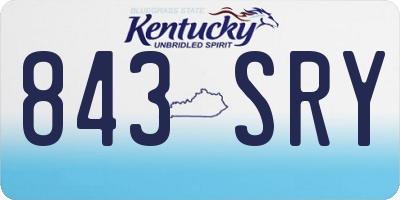 KY license plate 843SRY