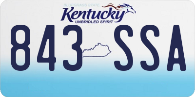 KY license plate 843SSA