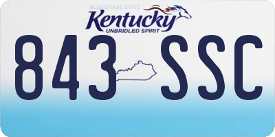 KY license plate 843SSC