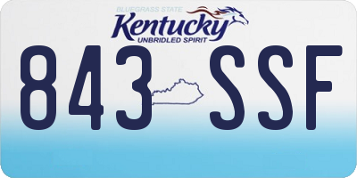 KY license plate 843SSF