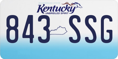 KY license plate 843SSG