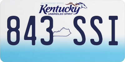 KY license plate 843SSI