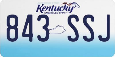 KY license plate 843SSJ