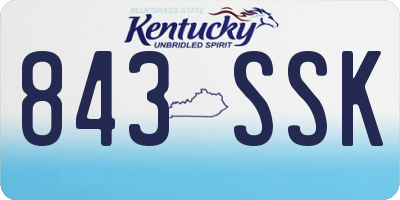 KY license plate 843SSK
