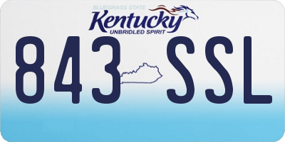 KY license plate 843SSL