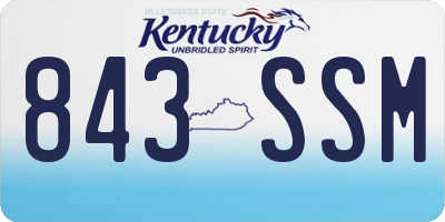 KY license plate 843SSM