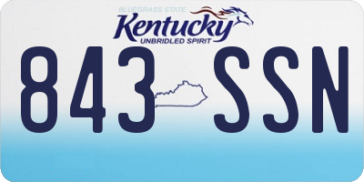 KY license plate 843SSN