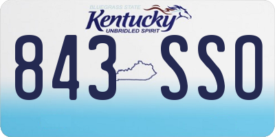 KY license plate 843SSO